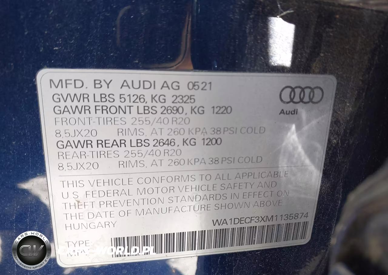 2021 Audi Q3 Premium 45 Tfsi S Line Quattro Tiptronic VIN:WA1DECF3XM1135874 - 9
