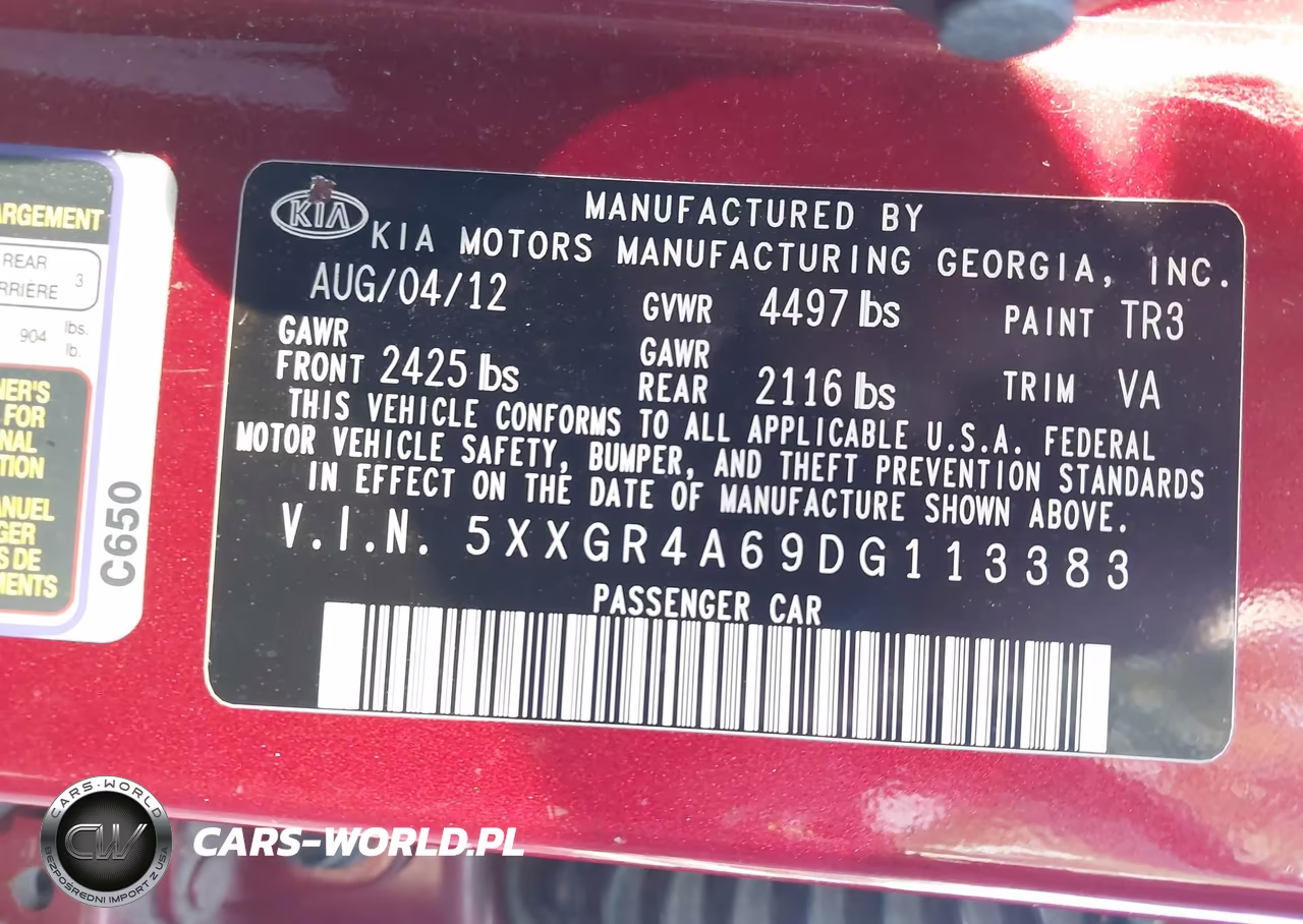 2013 Kia Optima Sx VIN:5XXGR4A69DG113383 - 9