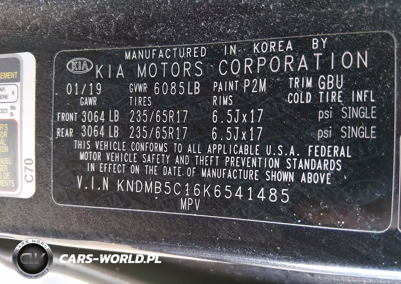 2019 Kia Sedona Lx VIN:KNDMB5C16K6541485 - 9