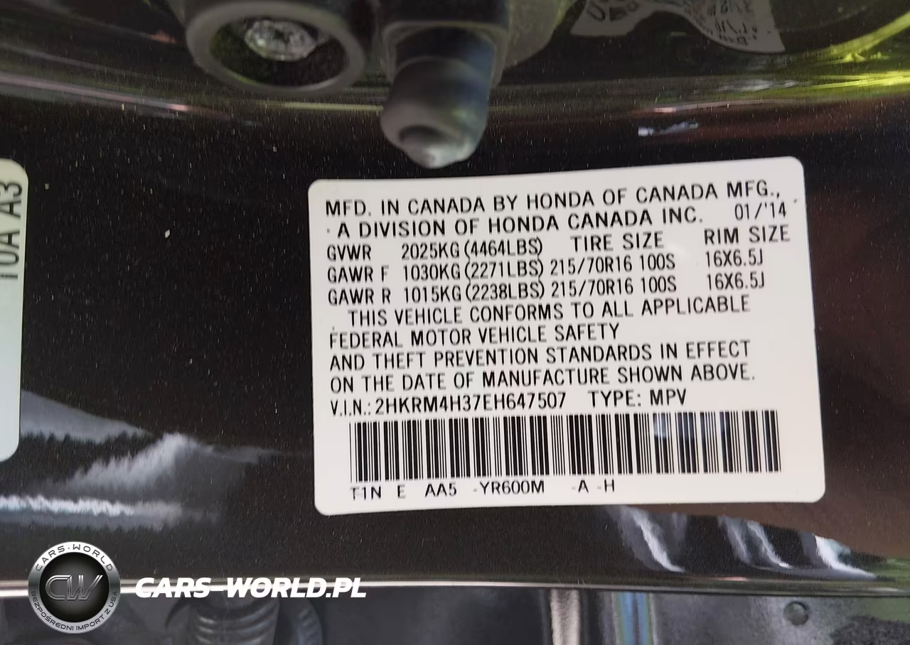 2014 Honda Cr-V Lx VIN:2HKRM4H37EH647507 - 9