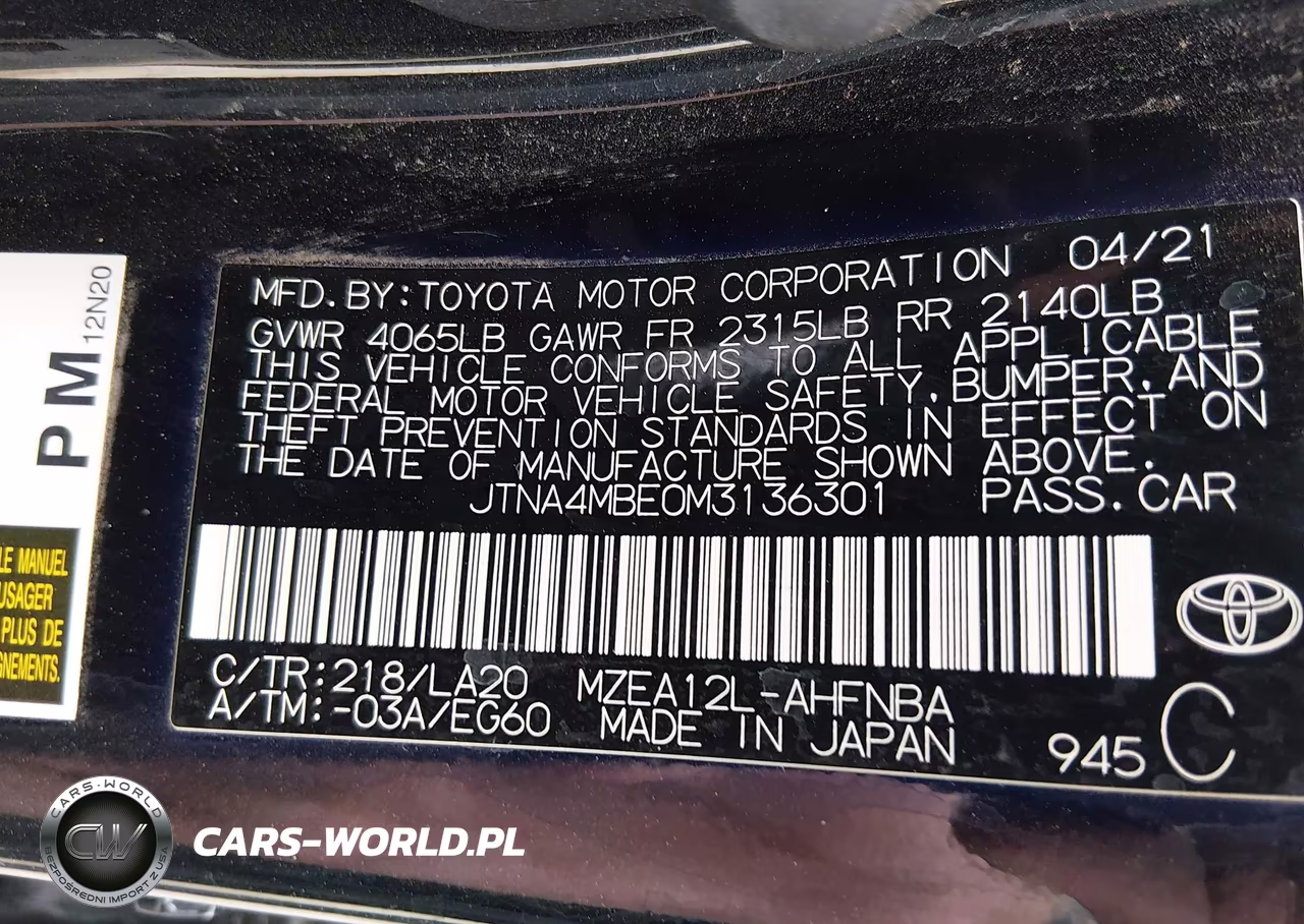 2021 Toyota Corolla Xse VIN:JTNA4MBE0M3136301 - 9