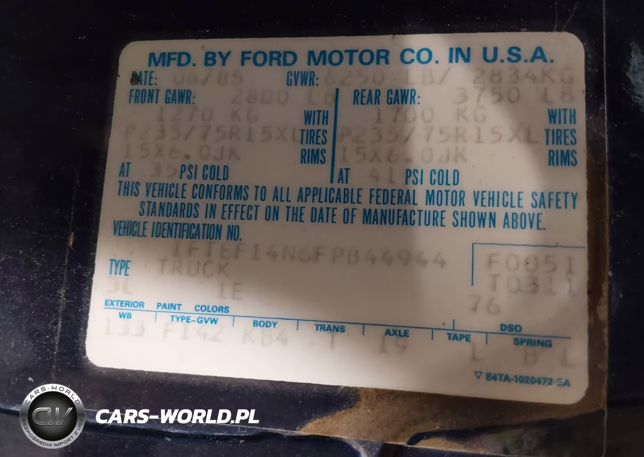 1985 Ford F150 VIN:1FTEF14N6FPB44944 - 9