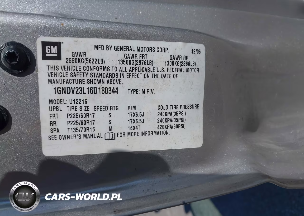 2006 Chevrolet Uplander Ls VIN:1GNDV23L16D180344 - 9