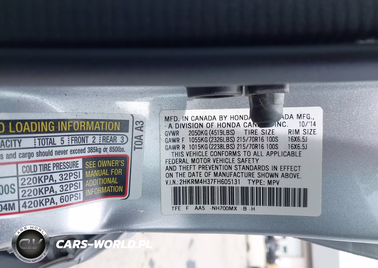 2015 Honda Cr-V Lx VIN:2HKRM4H37FH605131 - 9