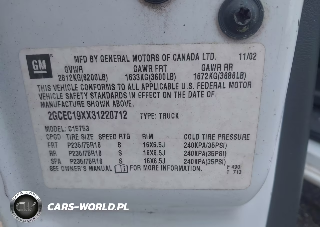 2003 Chevrolet Silverado 1500 Work Truck VIN:2GCEC19XX31220712 - 9