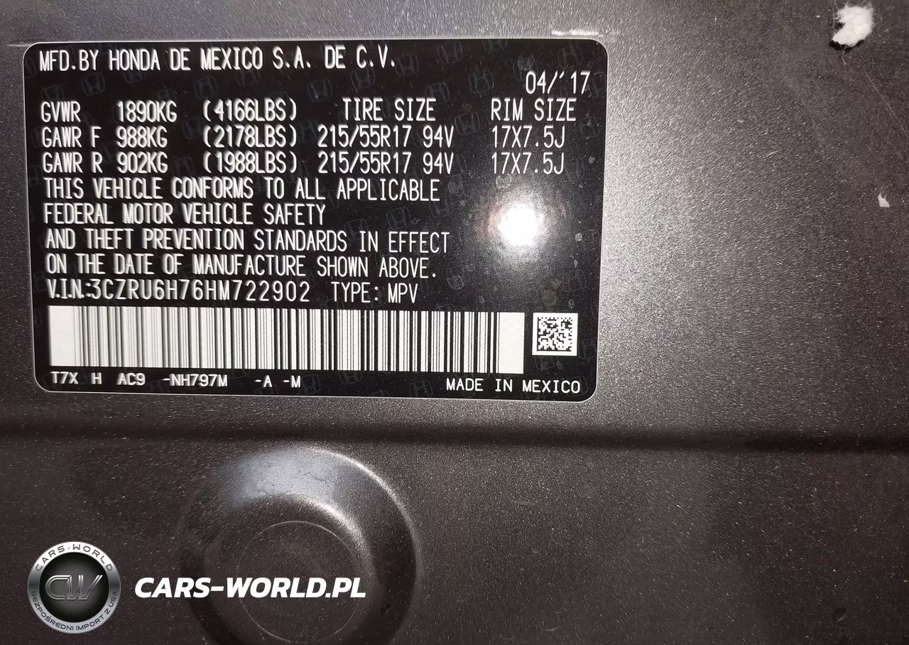 2017 Honda Hr-V Ex-L VIN:3CZRU6H76HM722902 - 9