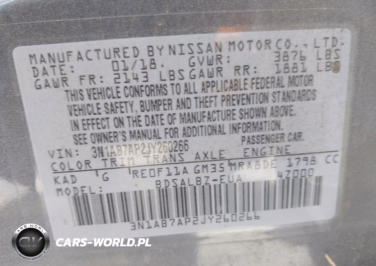 2018 Nissan Sentra S VIN:3N1AB7AP2JY260266 - 9