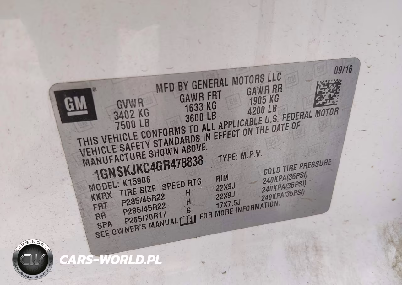 2016 Chevrolet Suburban Ltz VIN:1GNSKJKC4GR478838 - 9