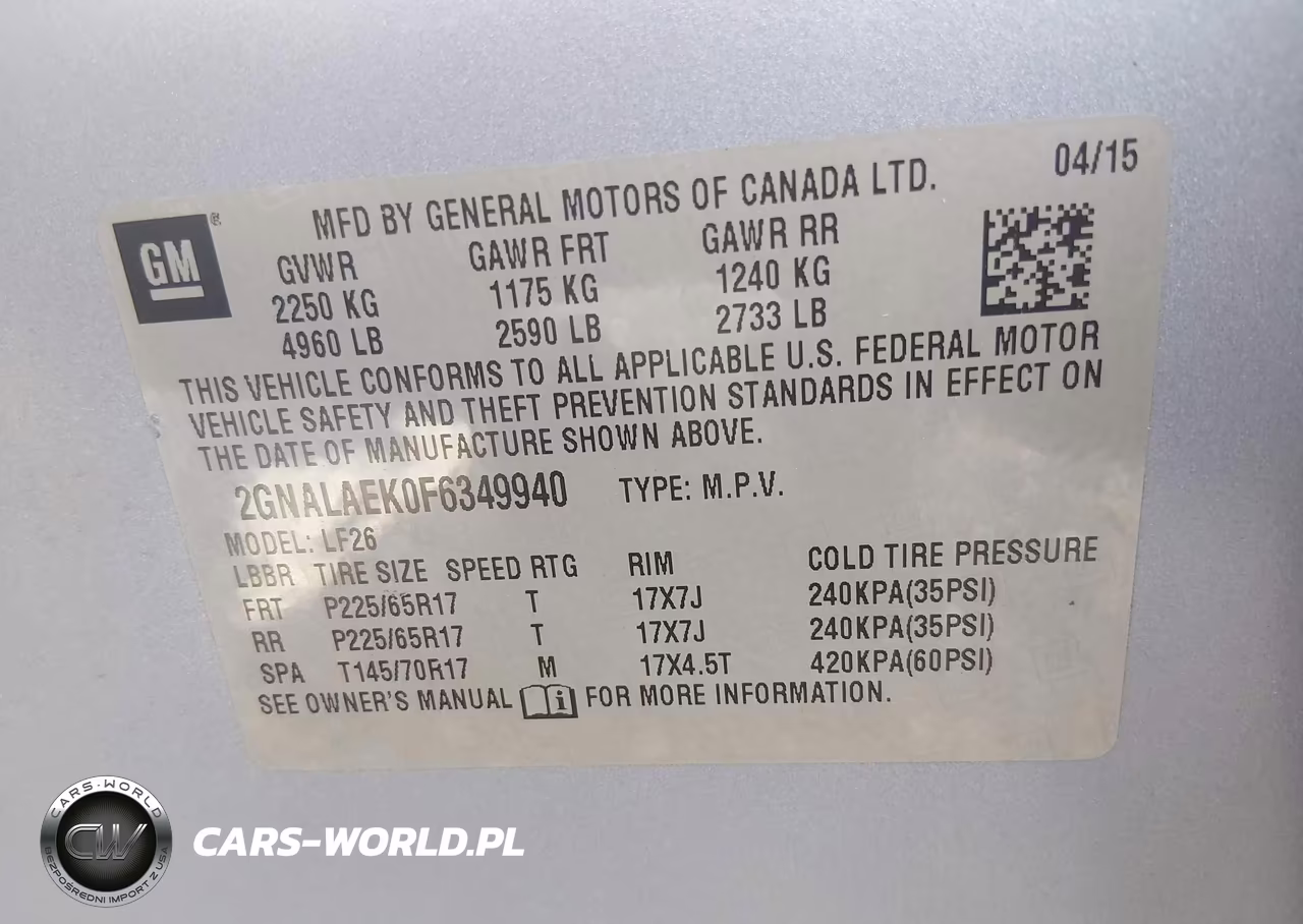 2015 Chevrolet Equinox Ls VIN:2GNALAEK0F6349940 - 9