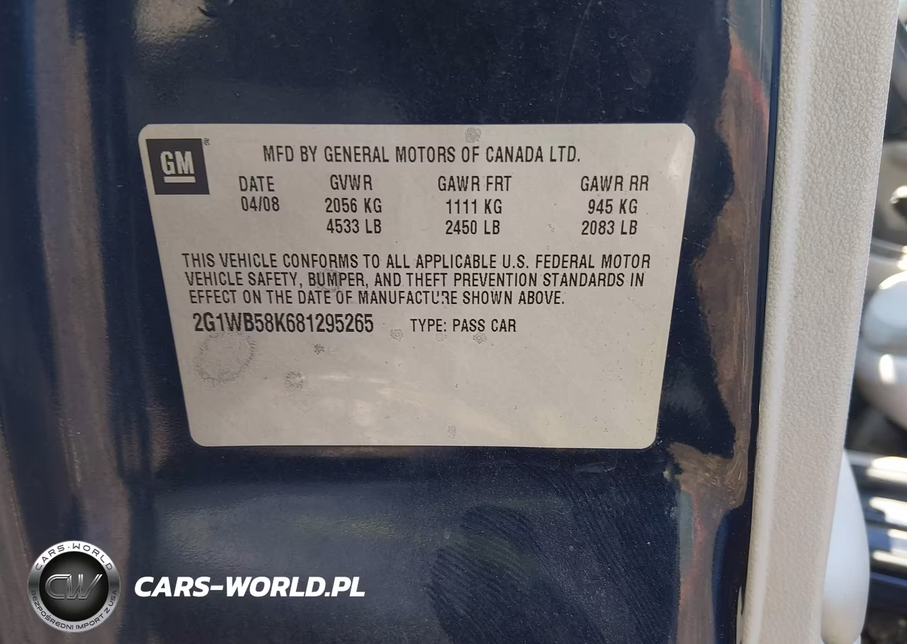2008 Chevrolet Impala Ls VIN:2G1WB58K681295265 - 9
