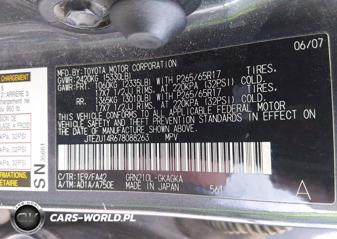 2007 Toyota 4Runner Sr5 V6 VIN:JTEZU14R678088263 - 9