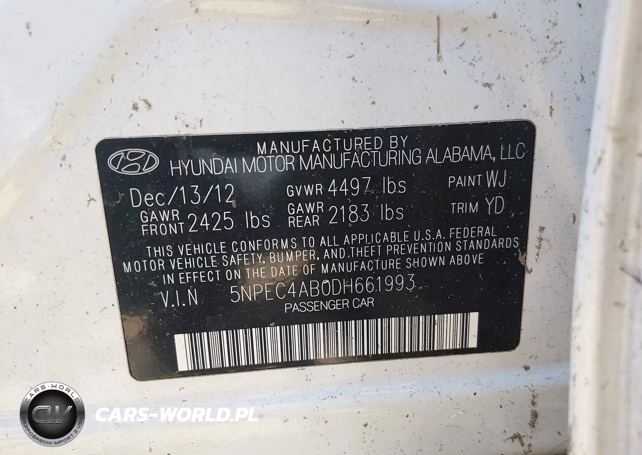 2013 Hyundai Sonata Limited 2.0T VIN:5NPEC4AB0DH661993 - 9