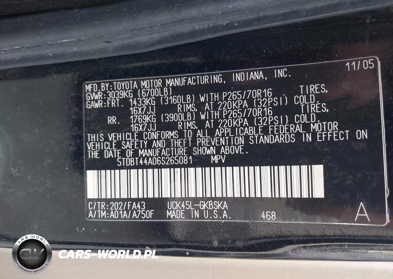 2006 Toyota Sequoia Sr5 V8 VIN:5TDBT44A06S265081 - 9