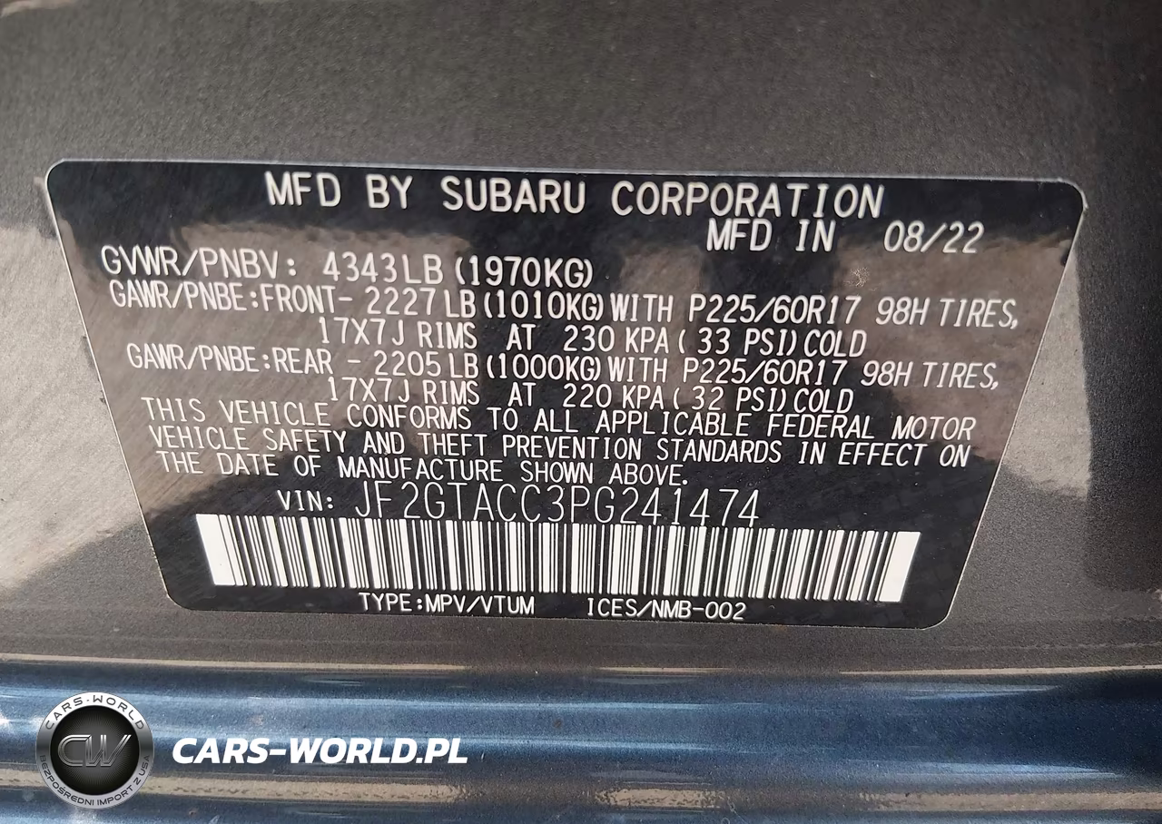 2023 Subaru Crosstrek Premium VIN:JF2GTACC3PG241474 - 9