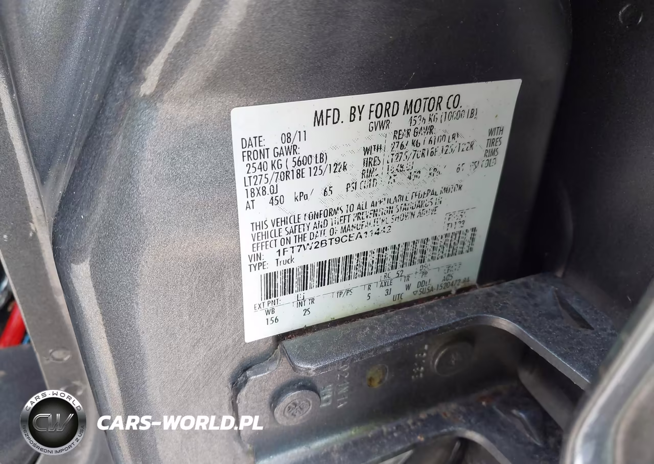 2012 Ford F-250 Xlt VIN:1FT7W2BT9CEA11442 - 9