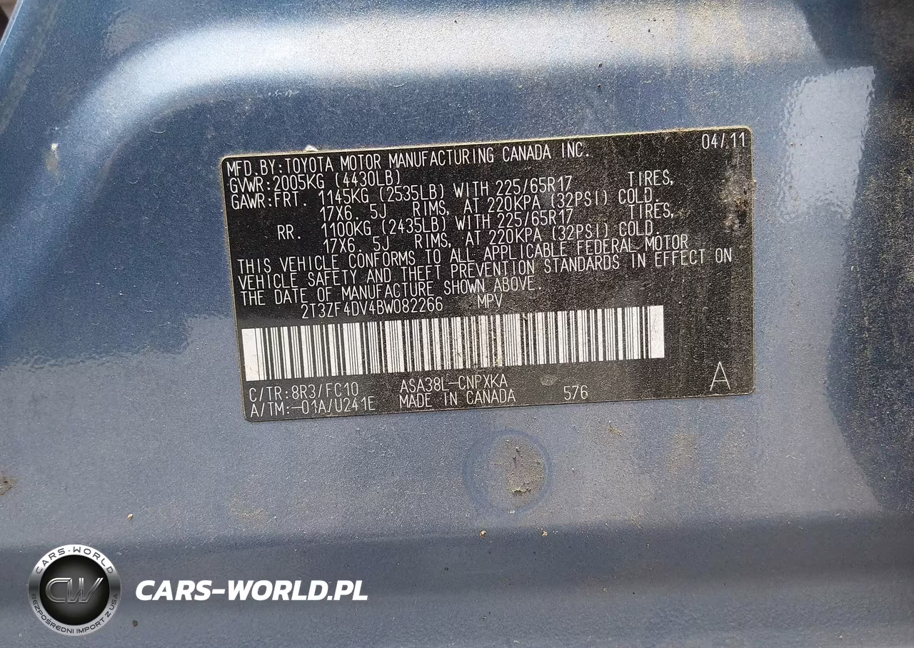 2011 Toyota Rav4 VIN:2T3ZF4DV4BW082266 - 9