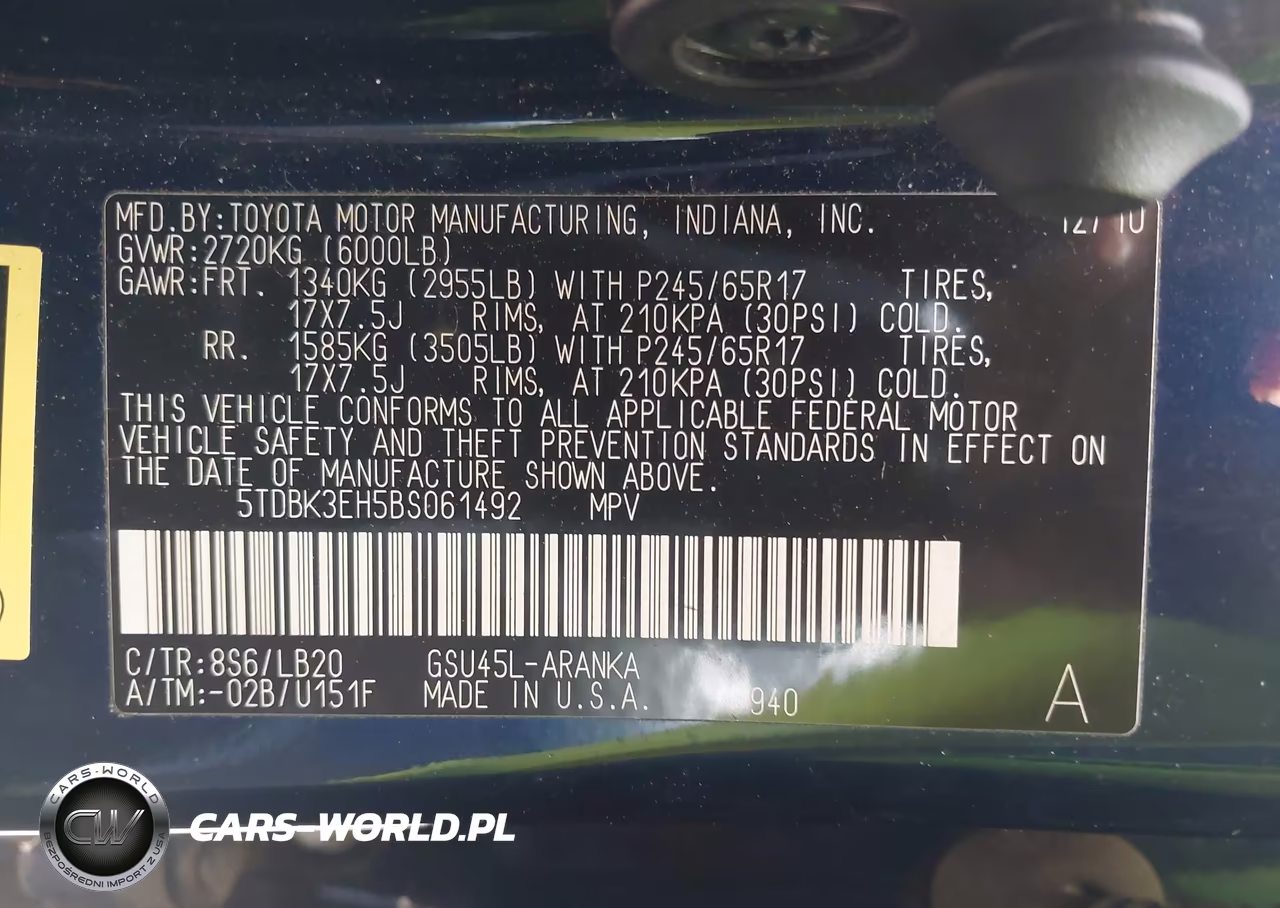 2011 Toyota Highlander Se V6 VIN:5TDBK3EH5BS061492 - 9