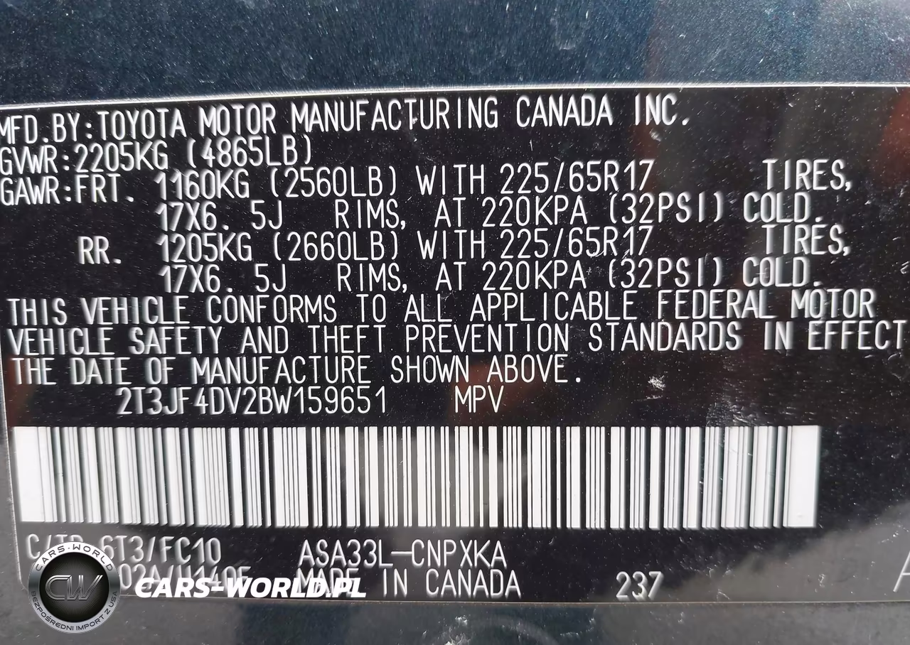 2011 Toyota Rav4 VIN:2T3JF4DV2BW159651 - 9