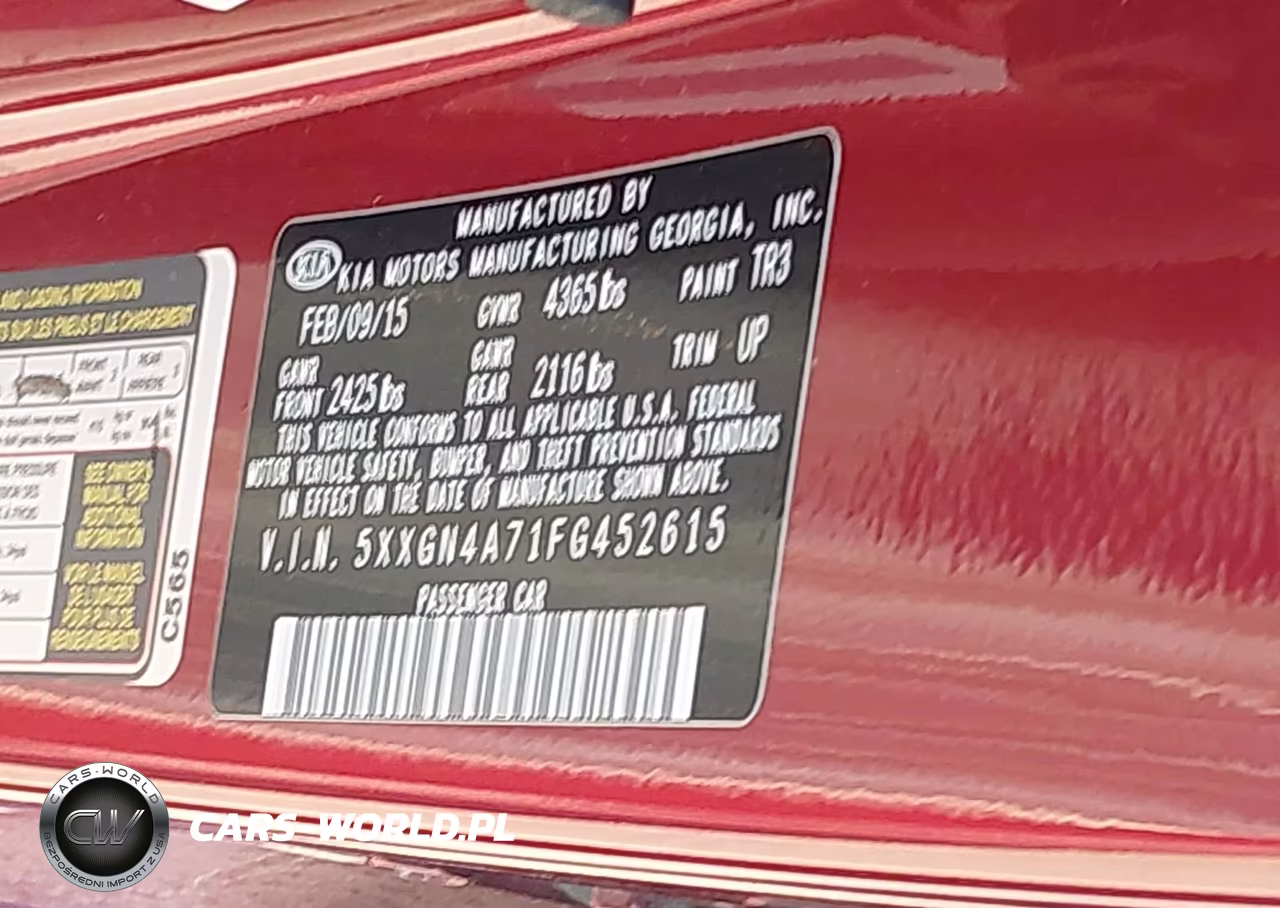 2015 Kia Optima Ex VIN:5XXGN4A71FG452615 - 9