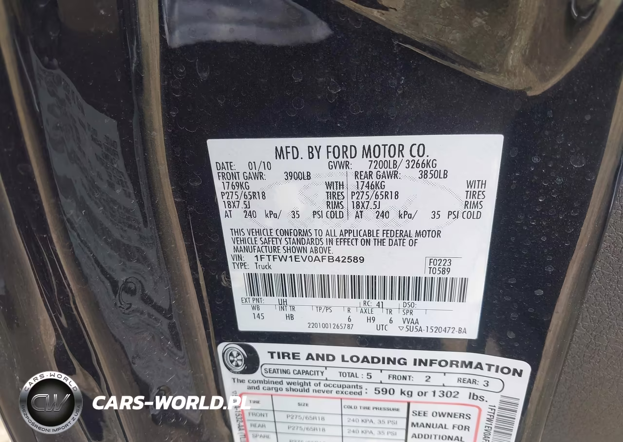 2010 Ford F-150 Fx4-Harley-Davidson-King Ranch-Lariat-Platinum-Xl-Xlt VIN:1FTFW1EV0AFB42589 - 9