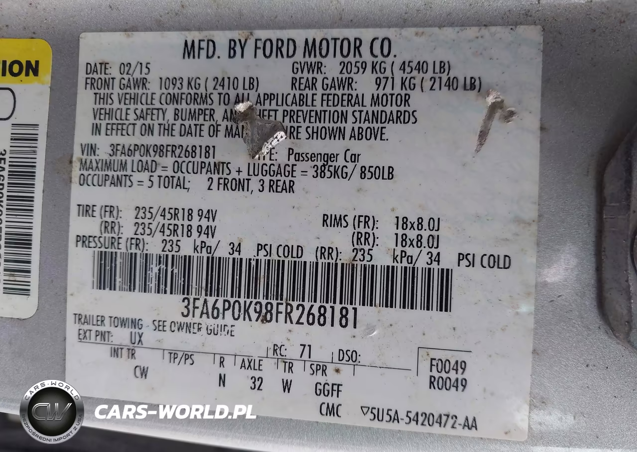2015 Ford Fusion Titanium VIN:3FA6P0K98FR268181 - 9