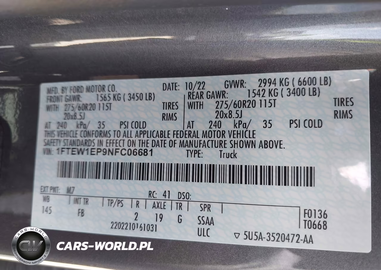 2022 Ford F-150 Xlt VIN:1FTEW1EP9NFC06681 - 9