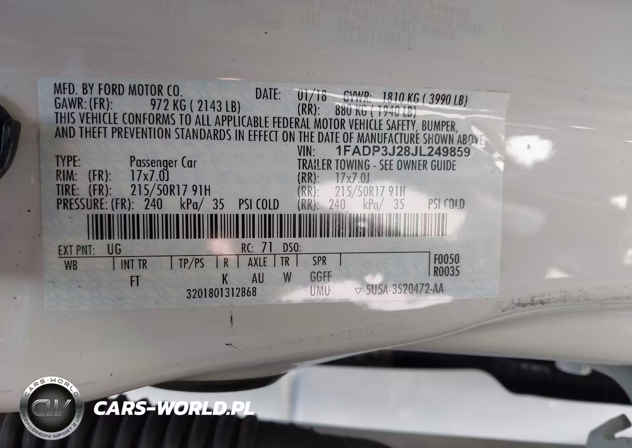 2018 Ford Focus Titanium VIN:1FADP3J28JL249859 - 9