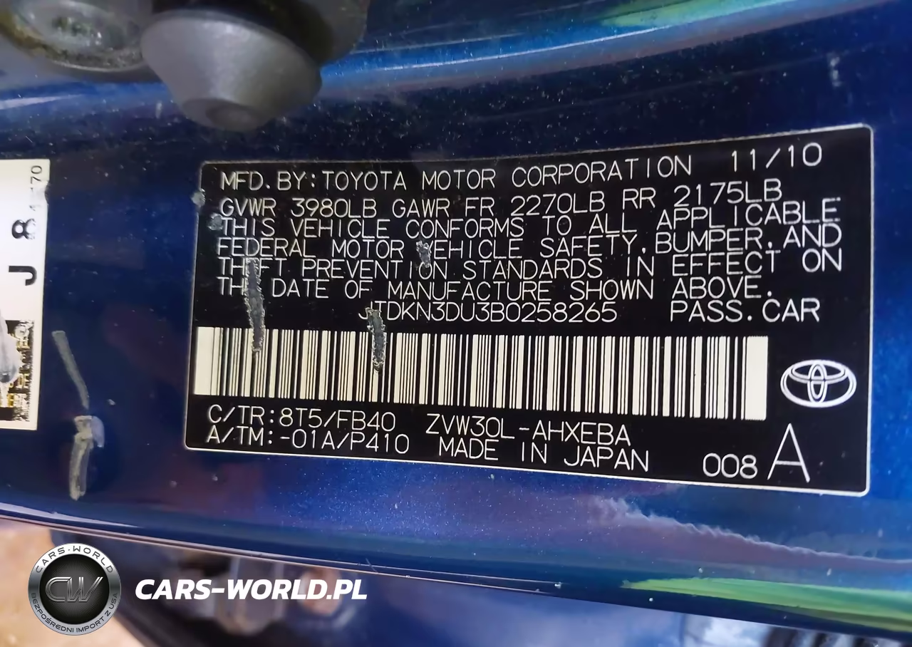 2011 Toyota Prius Two VIN:JTDKN3DU3B0258265 - 9