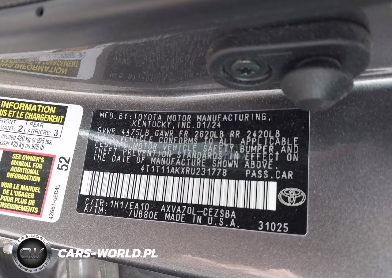 2024 Toyota Camry Se VIN:4T1T11AKXRU231778 - 9