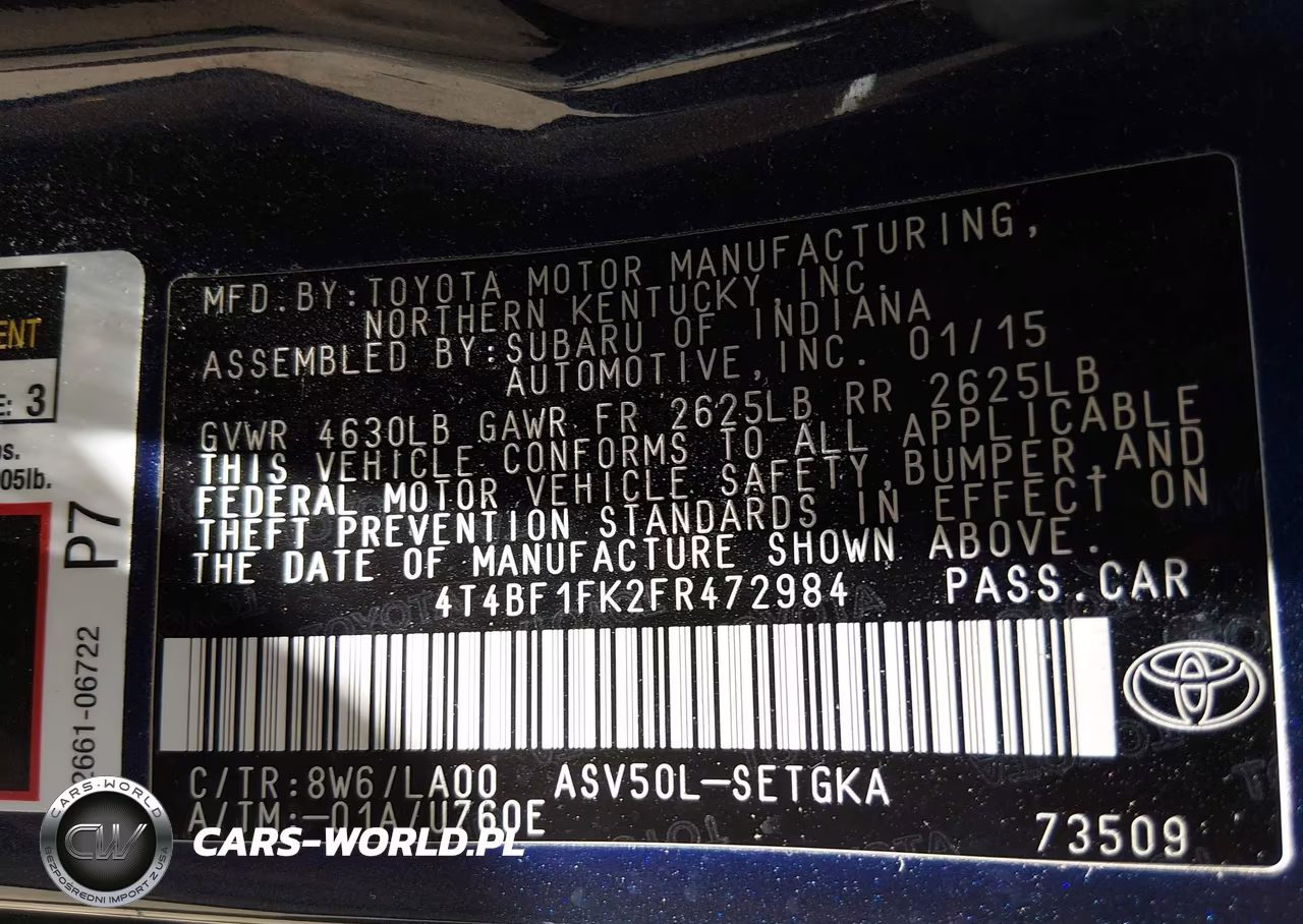 2015 Toyota Camry Xle VIN:4T4BF1FK2FR472984 - 9