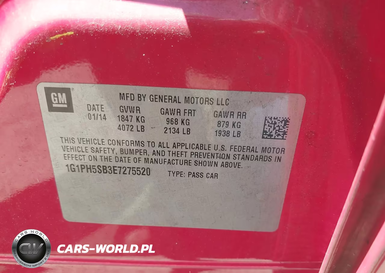 2014 Chevrolet Cruze Eco Auto VIN:1G1PH5SB3E7275520 - 9