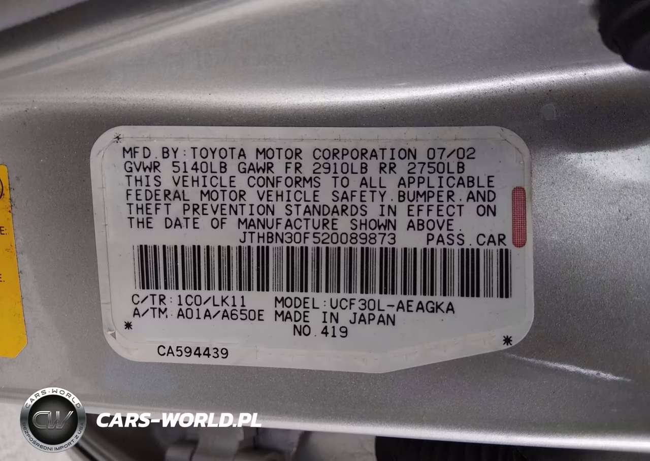 2002 Lexus Ls 430 VIN:JTHBN30F520089873 - 9