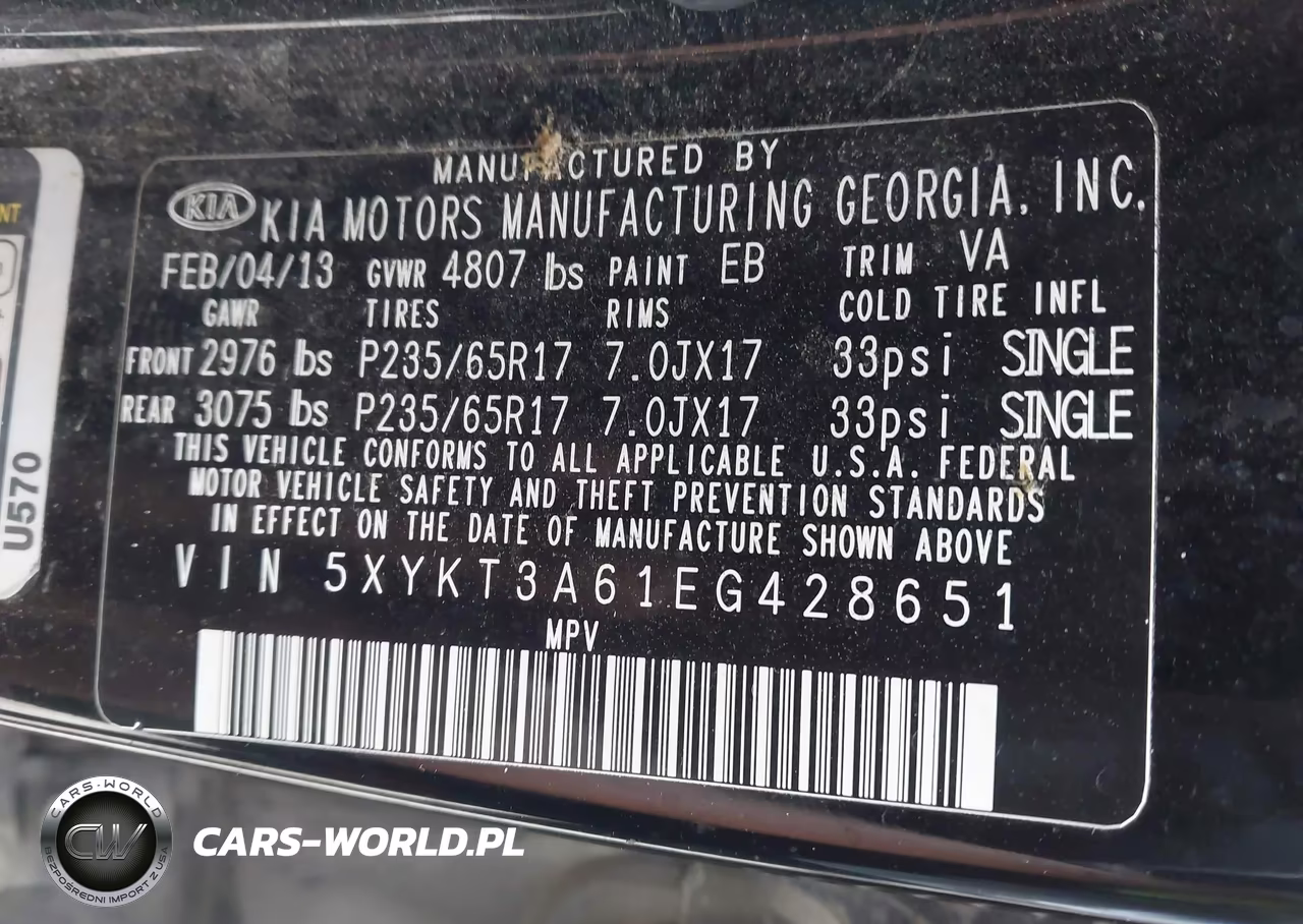 2014 Kia Sorento Lx VIN:5XYKT3A61EG428651 - 9