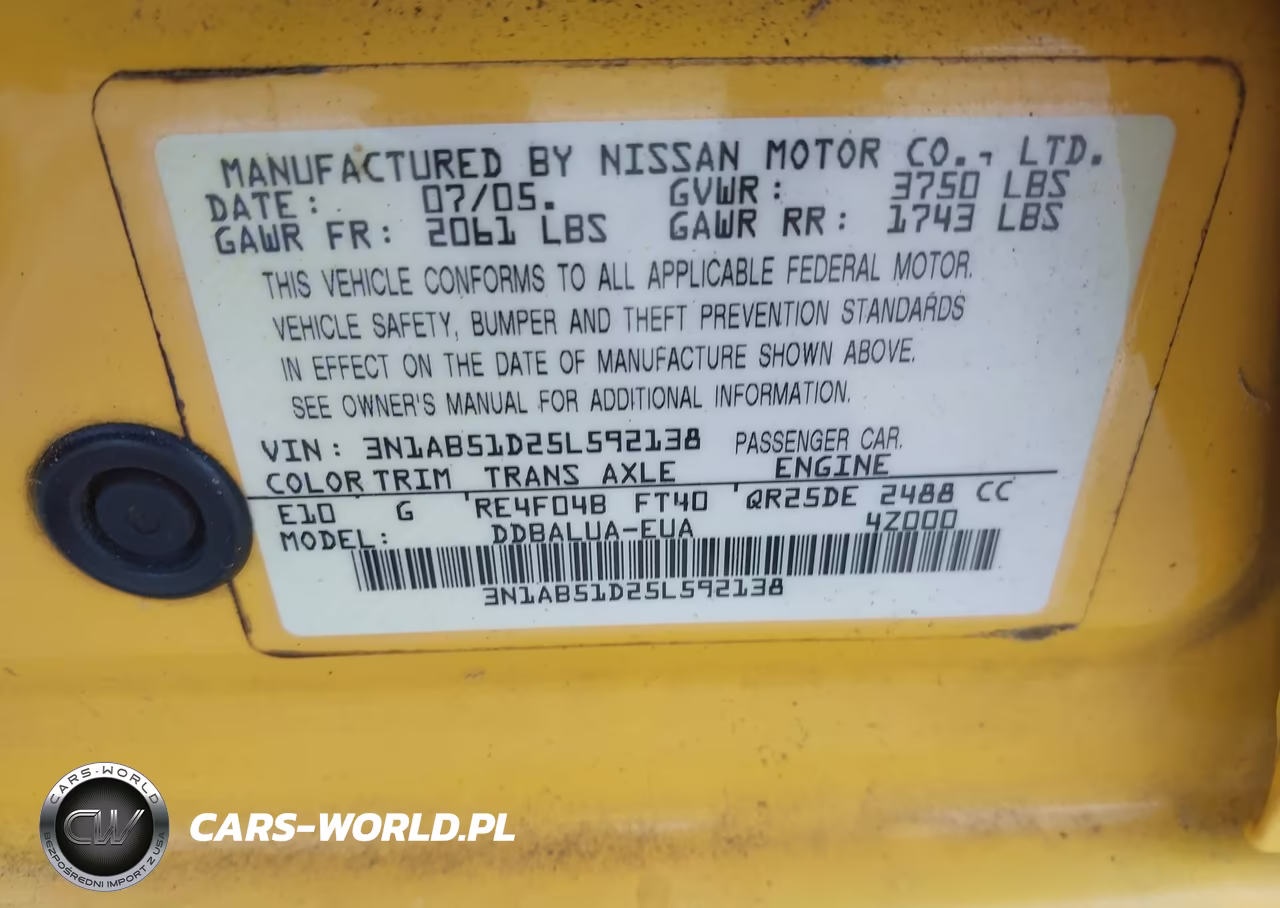 2005 Nissan Sentra Se-R VIN:3N1AB51D25L592138 - 9