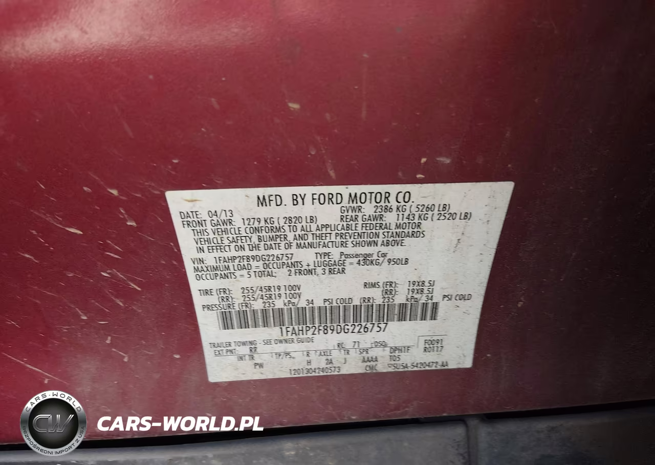 2013 Ford Taurus Limited VIN:1FAHP2F89DG226757 - 9