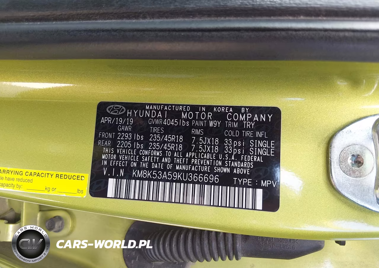 2019 Hyundai Kona Ultimate VIN:KM8K53A59KU366696 - 9