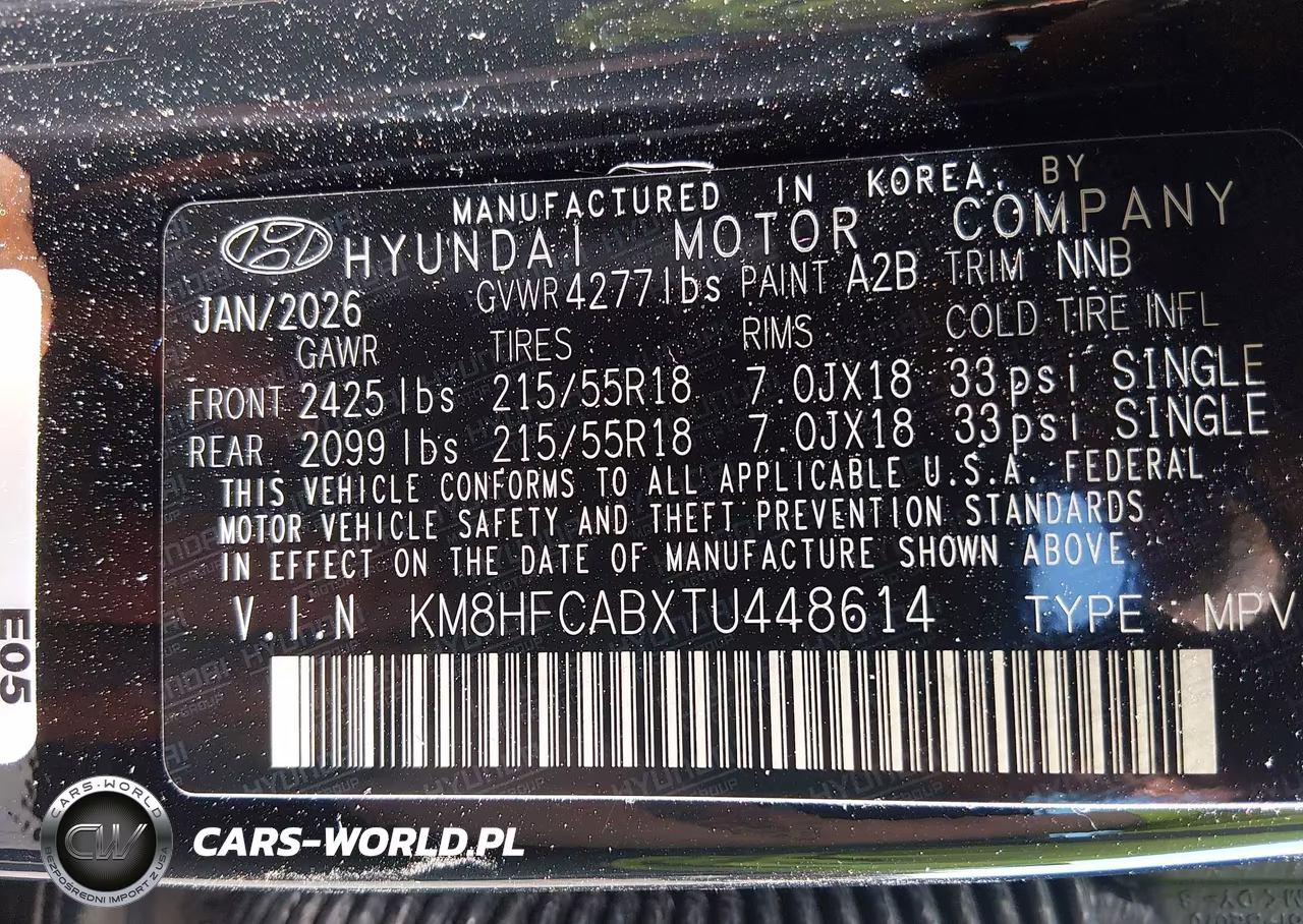 2026 Hyundai Kona Sel Sport VIN:KM8HFCABXTU448614 - 9