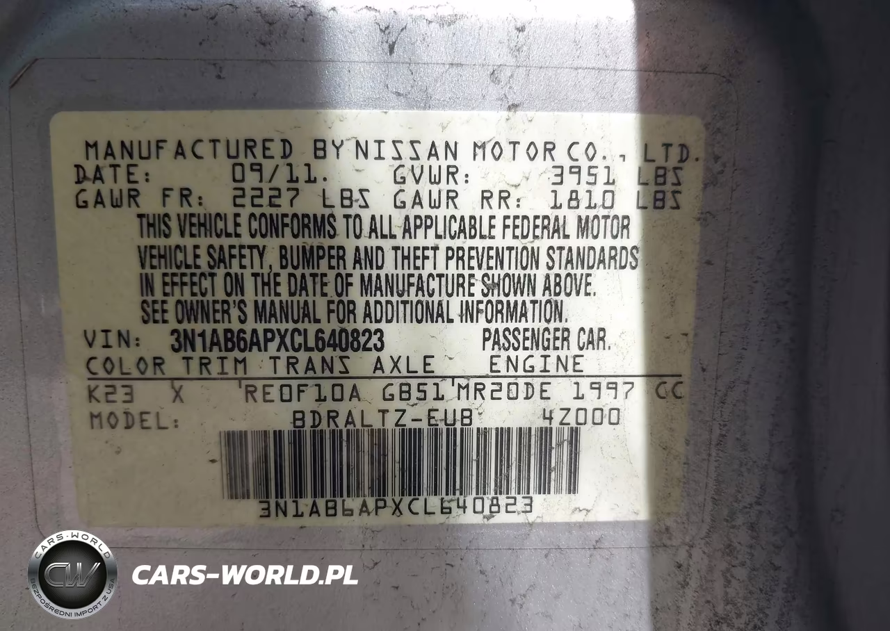 2012 Nissan Sentra 2.0 Sr VIN:3N1AB6APXCL640823 - 9