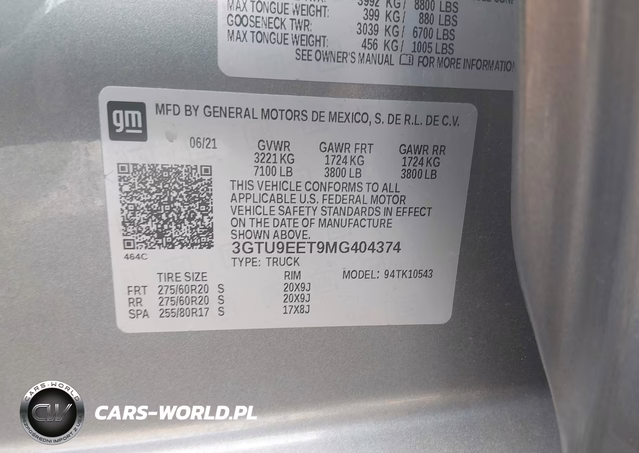 2021 GMC Sierra 1500 4Wd Short Box At4 VIN:3GTU9EET9MG404374 - 9