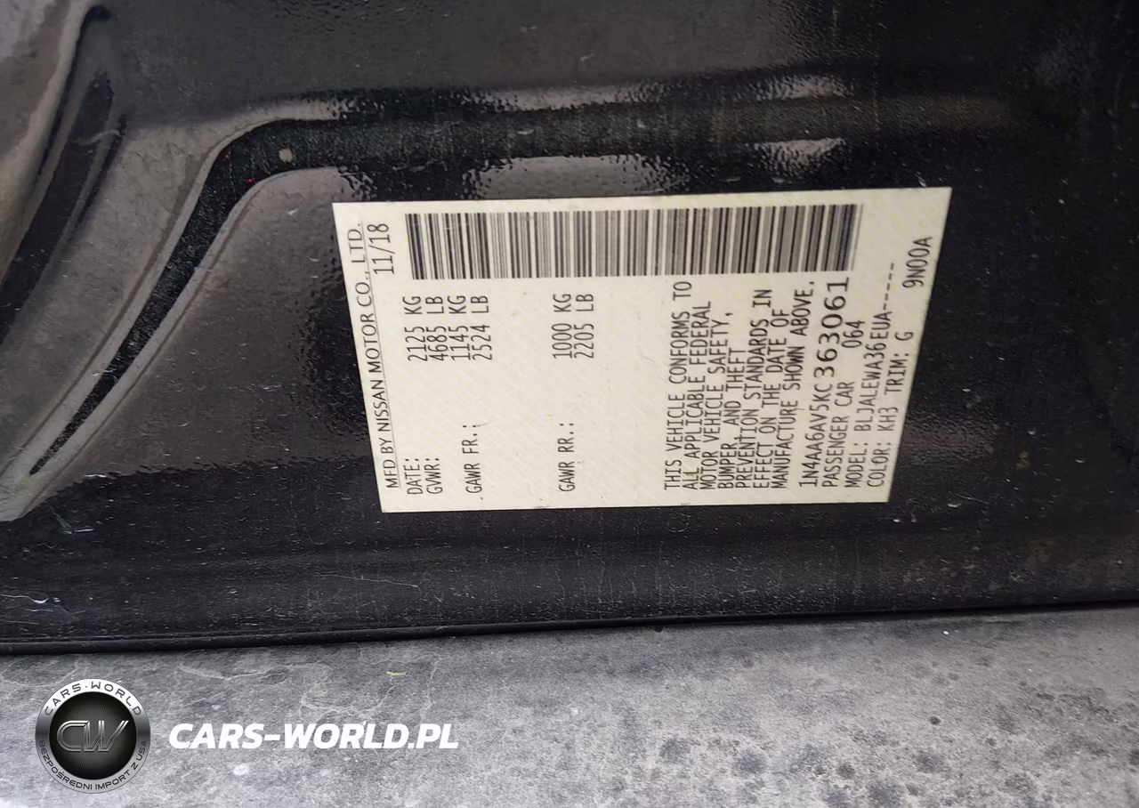2019 Nissan Maxima 3.5 Sl VIN:1N4AA6AV5KC363061 - 9