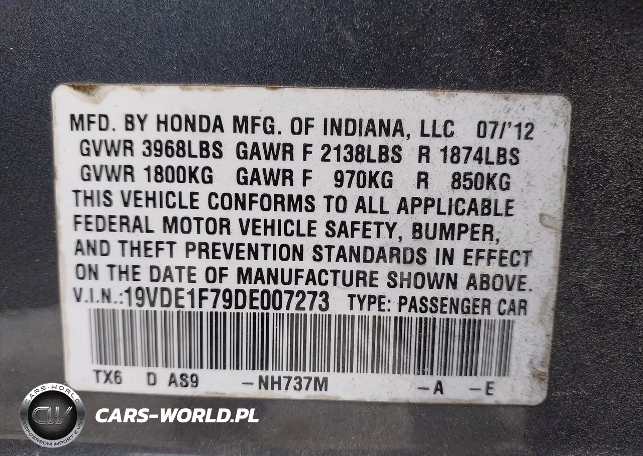 2013 Acura Ilx 2.0L VIN:19VDE1F79DE007273 - 9