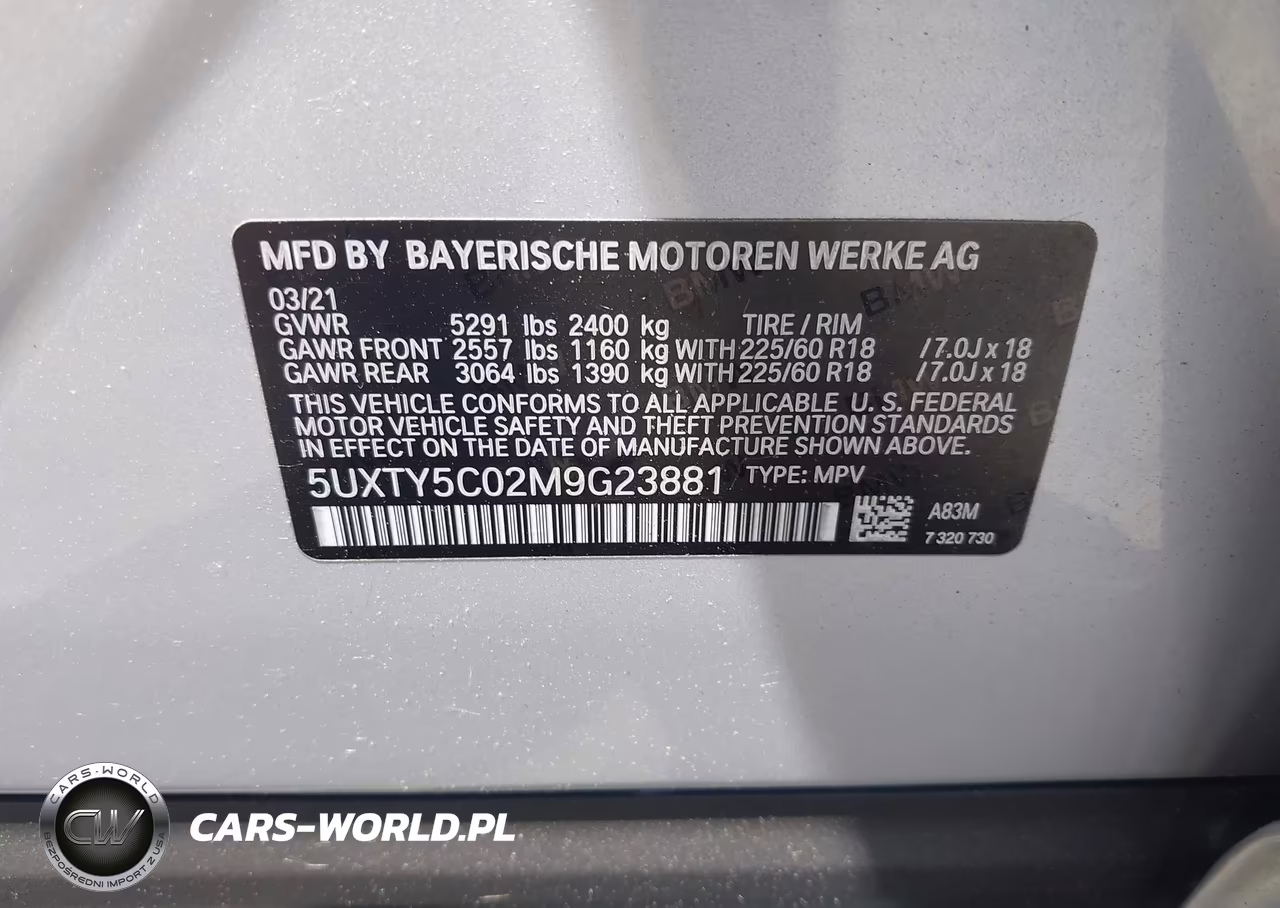 2021 BMW X3 xDrive30I VIN:5UXTY5C02M9G23881 - 9