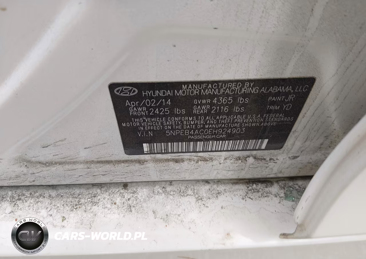 2014 Hyundai Sonata Gls VIN:5NPEB4AC0EH924903 - 9