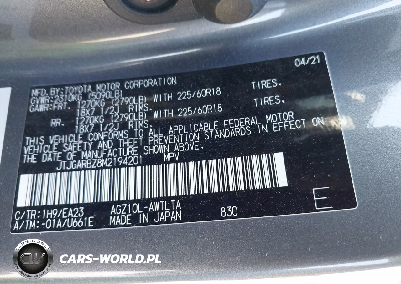2021 Lexus Nx 300 VIN:JTJGARBZ8M2194201 - 9