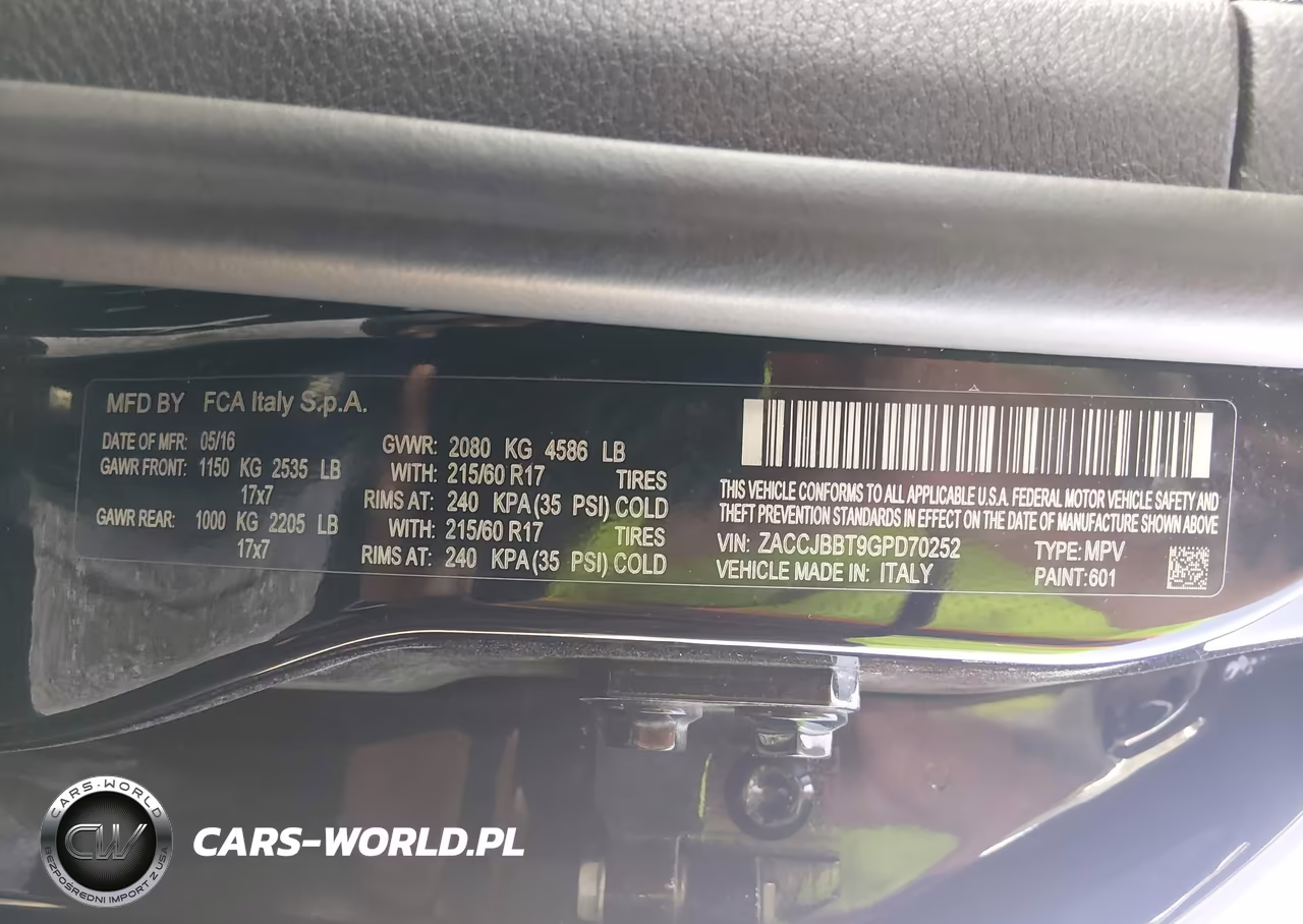 2016 Jeep Renegade Latitude VIN:ZACCJBBT9GPD70252 - 9