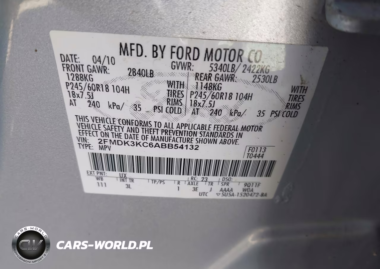 2010 Ford Edge Limited VIN:2FMDK3KC6ABB54132 - 9