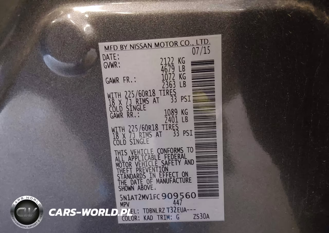 2015 Nissan Rogue Sl VIN:5N1AT2MV1FC909560 - 9