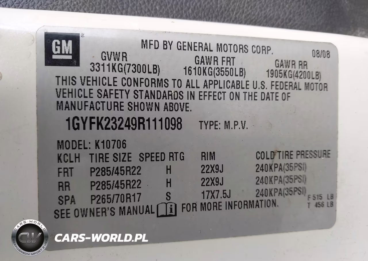 2009 Cadillac Escalade Standard VIN:1GYFK23249R111098 - 9