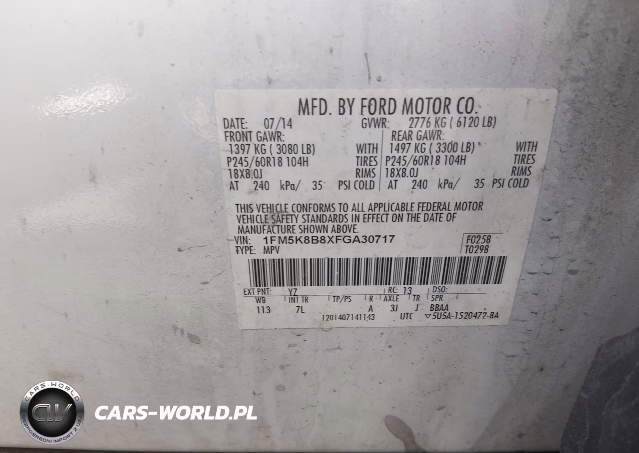 2015 Ford Explorer VIN:1FM5K8B8XFGA30717 - 9