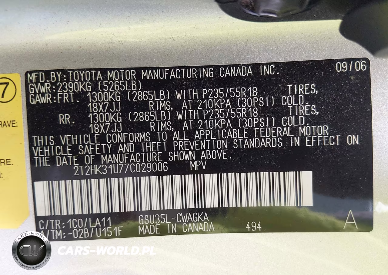 2007 Lexus Rx 350 VIN:2T2HK31U77C029006 - 9